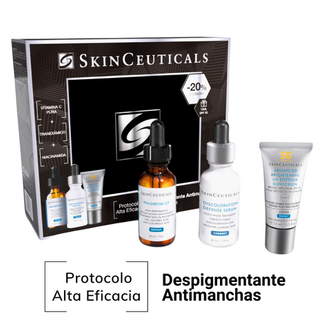 SKINCEUTICALS PHLORETIN CF 30ml + DISCOLORATION DEFENSE SERUM 30ml + ADVANCED BRIGHTENING SPF50 15ml (REGALO)