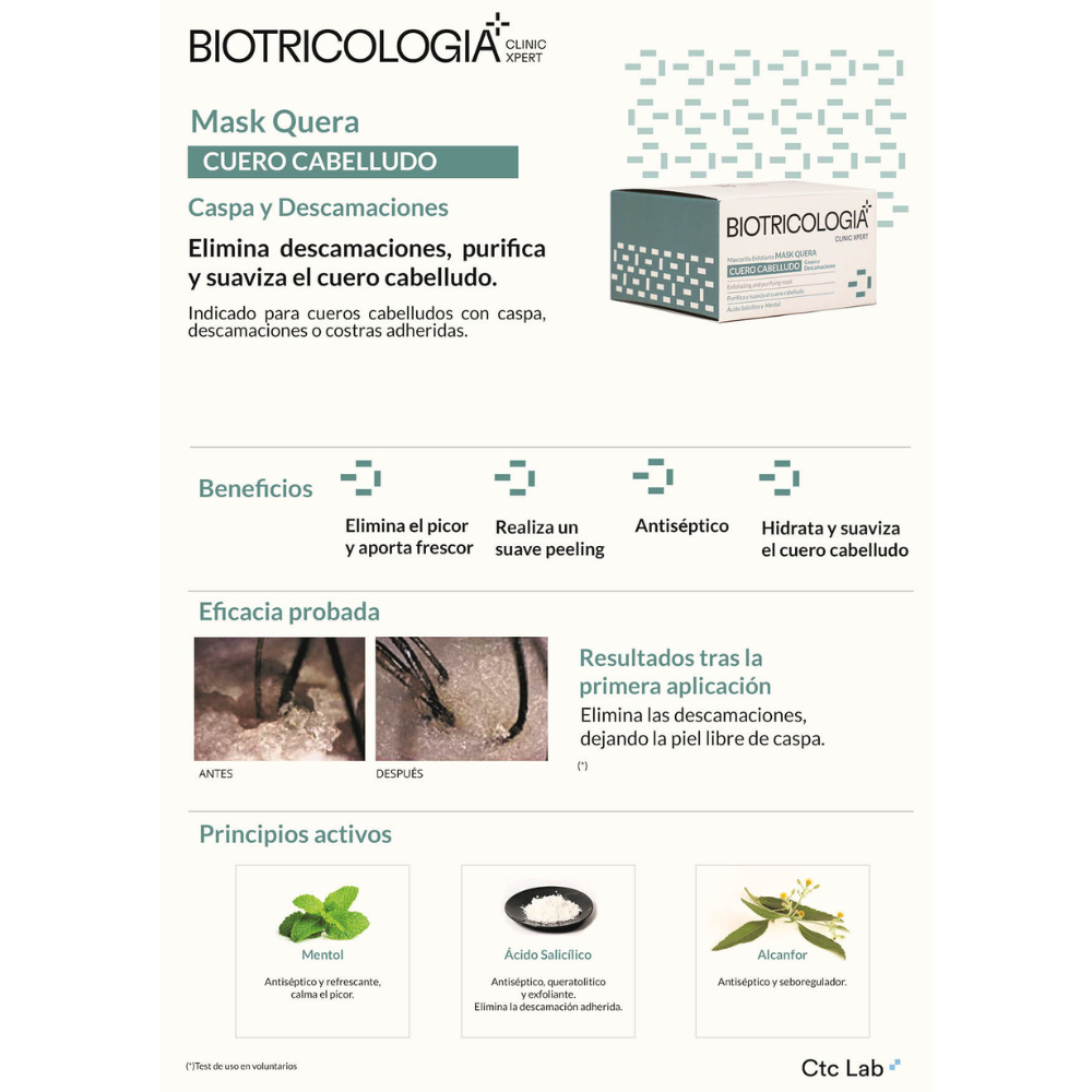 BIOTRICOLOGIA MASK QUERA MASCARILLA EXFOLIANTE DE CUERO CABELLUDO 200ml