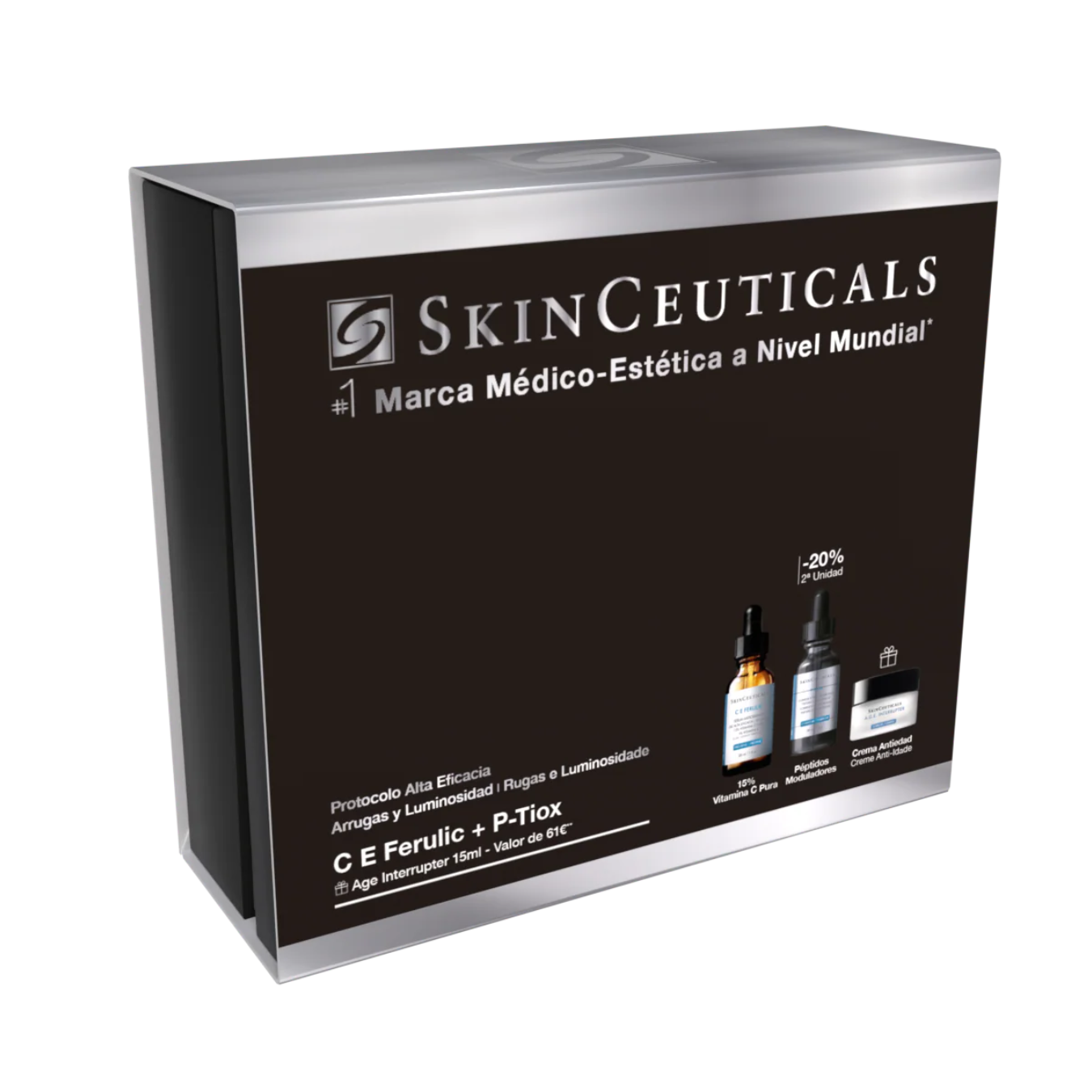 SKINCEUTICALS  CE FERULIC 30ml + P-TIOX 30ml + A.G.E. INTERRUPTER ADVANCED 15ml(REGALO)