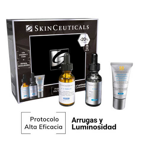 SKINCEUTICALS CE FERULIC 30ml + P-TIOX 30ml + ADVANCED BRIGHTENING SPF50 15ml (REGALO)